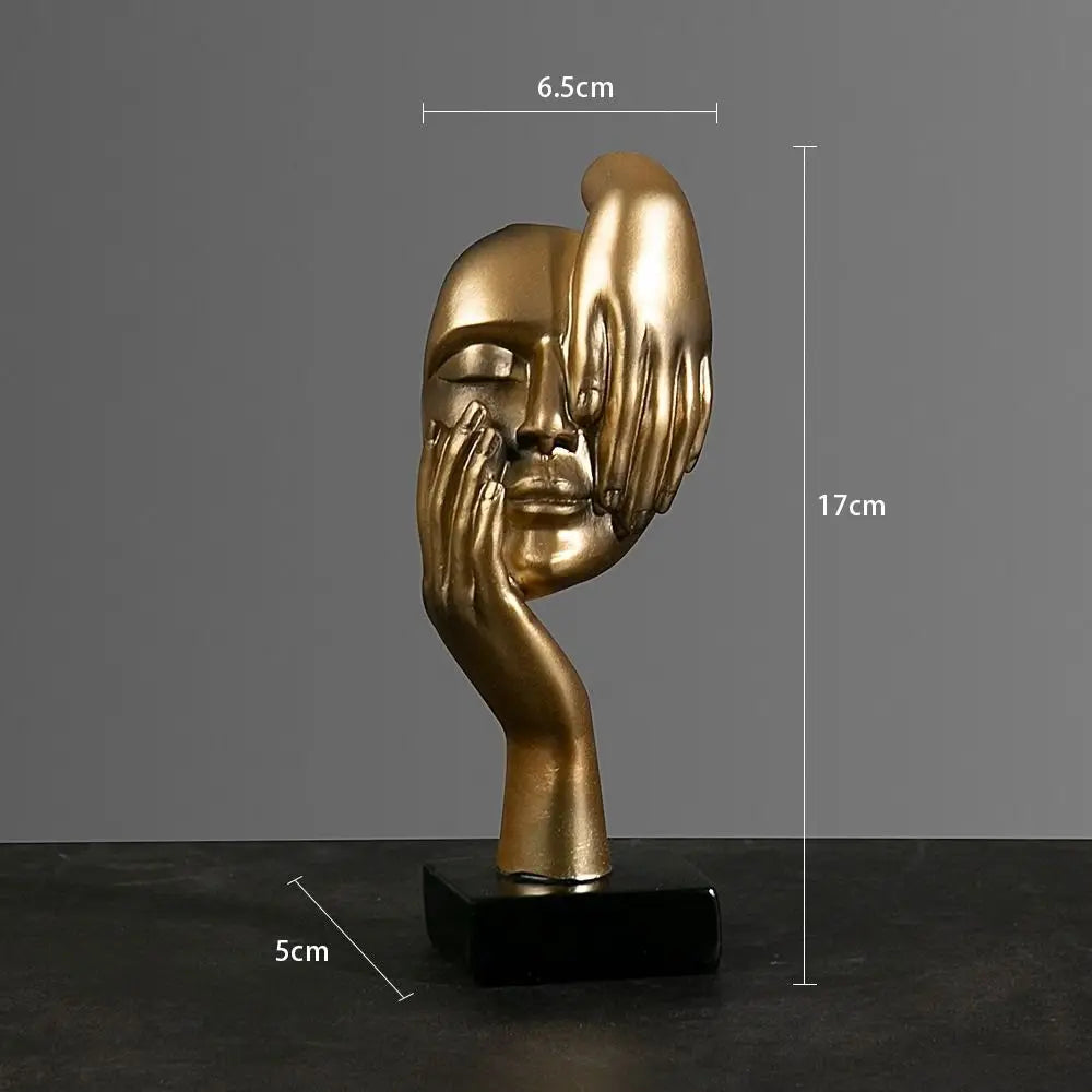 Nordic Luxe Abstract Face Sculpture