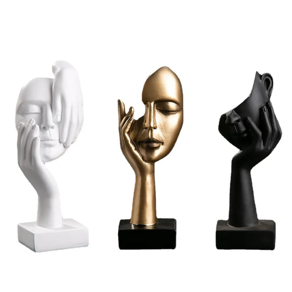 Nordic Luxe Abstract Face Sculpture