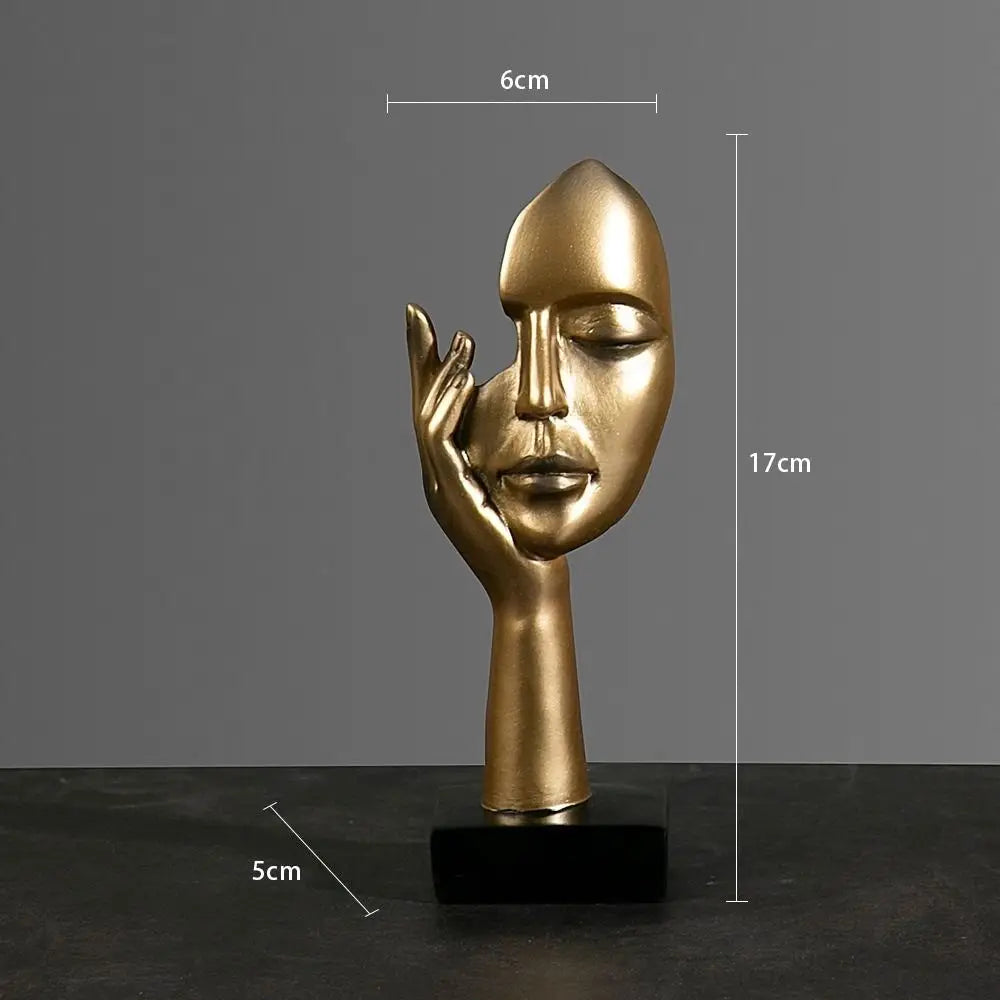 Nordic Luxe Abstract Face Sculpture