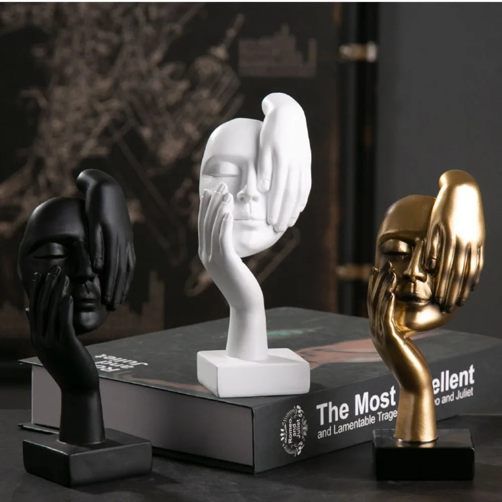 Nordic Luxe Abstract Face Sculpture