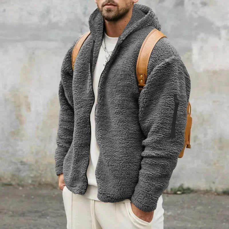 Lamb Wool Hooded Jacket