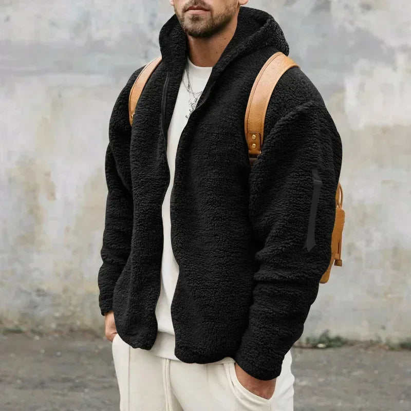 Lamb Wool Hooded Jacket