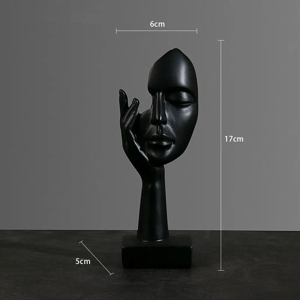 Nordic Luxe Abstract Face Sculpture